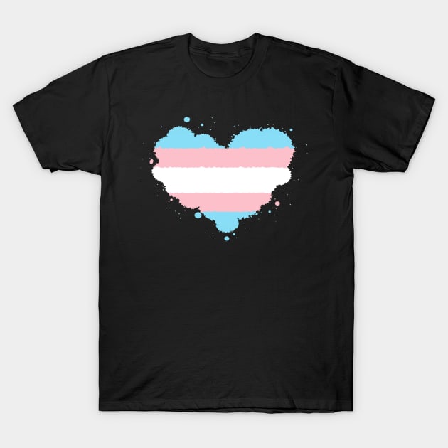 Transgender Pride Heart Flag Awareness T-Shirt by BrightGift